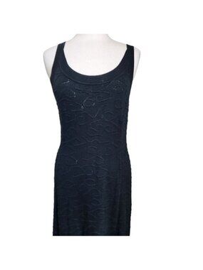Black Textured Knit Tank Dress